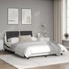 Cama Matrimonial | Cama Para Adultos | Estructura De Cama Con Cabecero Cuero Sintético Blanco Y Negro Cfw74633