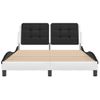 Cama Matrimonial | Cama Para Adultos | Estructura De Cama Con Cabecero Cuero Sintético Blanco Y Negro Cfw74633