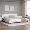 Cama Matrimonial | Cama Para Adultos | Estructura De Cama Con Cabecero Cuero Sintético Blanco Y Negro Cfw204988