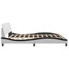 Cama Matrimonial | Cama Para Adultos | Estructura De Cama Con Cabecero Cuero Sintético Blanco Y Negro Cfw204988