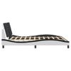 Cama Matrimonial | Cama Para Adultos | Estructura De Cama Con Cabecero Cuero Sintético Blanco Y Negro Cfw77991