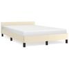 Cama Matrimonial | Cama Para Adultos | Estructura De Cama Con Cabecero Cuero Sintético Crema 120x200cm Cfw862693