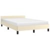 Cama Matrimonial | Cama Para Adultos | Estructura De Cama Con Cabecero Cuero Sintético Crema 120x200cm Cfw862693