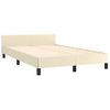 Cama Matrimonial | Cama Para Adultos | Estructura De Cama Con Cabecero Cuero Sintético Crema 120x200cm Cfw862693