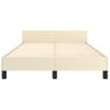 Cama Matrimonial | Cama Para Adultos | Estructura De Cama Con Cabecero Cuero Sintético Crema 120x200cm Cfw862693