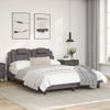 Cama Matrimonial | Cama Para Adultos | Estructura De Cama Con Cabecero Cuero Sintético Gris 120x200cm Cfw922846