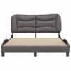 Cama Matrimonial | Cama Para Adultos | Estructura De Cama Con Cabecero Cuero Sintético Gris 140x190 Cm Cfw478155