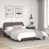 Cama Matrimonial | Cama Para Adultos | Estructura De Cama Con Cabecero Cuero Sintético Gris 140x200cm Cfw25711