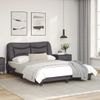 Cama Matrimonial | Cama Para Adultos | Estructura De Cama Con Cabecero Cuero Sintético Gris 140x200cm Cfw410924