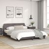 Cama Matrimonial | Cama Para Adultos | Estructura De Cama Con Cabecero Cuero Sintético Gris 160x200cm Cfw310731