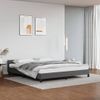 Cama Matrimonial | Cama Para Adultos | Estructura De Cama Con Cabecero Cuero Sintético Gris 180x200cm Cfw369239