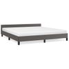 Cama Matrimonial | Cama Para Adultos | Estructura De Cama Con Cabecero Cuero Sintético Gris 180x200cm Cfw369239