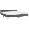 Cama Matrimonial | Cama Para Adultos | Estructura De Cama Con Cabecero Cuero Sintético Gris 180x200cm Cfw369239