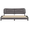 Cama Matrimonial | Cama Para Adultos | Estructura De Cama Con Cabecero Cuero Sintético Gris 200x200 Cm Cfw308060