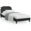 Cama Individual | Cama Para Adultos | Estructura De Cama Con Cabecero Cuero Sintético Negro 100x200cm Cfw62027