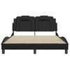 Cama Matrimonial | Cama Para Adultos | Estructura De Cama Con Cabecero Cuero Sintético Negro 120x200cm Cfw135404