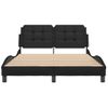 Cama Matrimonial | Cama Para Adultos | Estructura De Cama Con Cabecero Cuero Sintético Negro 120x200cm Cfw37101