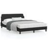 Cama Matrimonial | Cama Para Adultos | Estructura De Cama Con Cabecero Cuero Sintético Negro 140x190cm Cfw994606