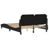 Cama Matrimonial | Cama Para Adultos | Estructura De Cama Con Cabecero Cuero Sintético Negro 140x190cm Cfw64516