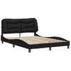 Cama Matrimonial | Cama Para Adultos | Estructura De Cama Con Cabecero Cuero Sintético Negro 140x200cm Cfw395073