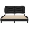 Cama Matrimonial | Cama Para Adultos | Estructura De Cama Con Cabecero Cuero Sintético Negro 140x200cm Cfw395073