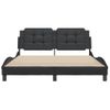 Cama Matrimonial | Cama Para Adultos | Estructura De Cama Con Cabecero Cuero Sintético Negro 160x200cm Cfw32662