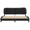 Cama Matrimonial | Cama Para Adultos | Estructura De Cama Con Cabecero Cuero Sintético Negro 180x200cm Cfw514031