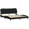 Cama Matrimonial | Cama Para Adultos | Estructura De Cama Con Cabecero Cuero Sintético Negro 180x200cm Cfw182795