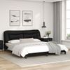 Cama Matrimonial | Cama Para Adultos | Estructura De Cama Con Cabecero Cuero Sintético Negro 180x200cm Cfw182795