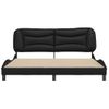 Cama Matrimonial | Cama Para Adultos | Estructura De Cama Con Cabecero Cuero Sintético Negro 180x200cm Cfw182795