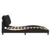 Cama Matrimonial | Cama Para Adultos | Estructura De Cama Con Cabecero Cuero Sintético Negro 180x200cm Cfw182795