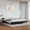 Cama Matrimonial | Cama Para Adultos | Estructura De Cama Con Cabecero Cuero Sintético Negro 180x200cm Cfw223554