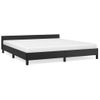 Cama Matrimonial | Cama Para Adultos | Estructura De Cama Con Cabecero Cuero Sintético Negro 180x200cm Cfw223554