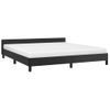 Cama Matrimonial | Cama Para Adultos | Estructura De Cama Con Cabecero Cuero Sintético Negro 180x200cm Cfw223554