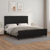 Cama Matrimonial | Cama Para Adultos | Estructura De Cama Con Cabecero Cuero Sintético Negro 180x200cm Cfw577378