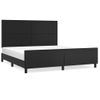 Cama Matrimonial | Cama Para Adultos | Estructura De Cama Con Cabecero Cuero Sintético Negro 180x200cm Cfw577378