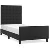 Cama Individual | Cama Para Adultos | Estructura De Cama Con Cabecero Cuero Sintético Negro 80x200 Cm Cfw956810