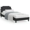 Cama Individual | Cama Para Adultos | Estructura De Cama Con Cabecero Cuero Sintético Negro 80x200 Cm Cfw76733