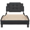 Cama Individual | Cama Para Adultos | Estructura De Cama Con Cabecero Cuero Sintético Negro 80x200 Cm Cfw76733