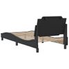 Cama Individual | Cama Para Adultos | Estructura De Cama Con Cabecero Cuero Sintético Negro 80x200 Cm Cfw76733