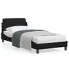 Cama Para Adulto | Cama Individual | Estructura De Cama Con Cabecero Cuero Sintético Negro 90x190 Cm Cfw668425