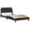 Cama Para Adulto | Cama Individual | Estructura De Cama Con Cabecero Cuero Sintético Negro Y Blanco Cfw573758