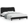 Cama Matrimonial | Cama Para Adultos | Estructura De Cama Con Cabecero Cuero Sintético Negro Y Blanco Cfw731186