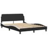 Cama Matrimonial | Cama Para Adultos | Estructura De Cama Con Cabecero Cuero Sintético Negro Y Blanco Cfw731186