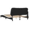 Cama Matrimonial | Cama Para Adultos | Estructura De Cama Con Cabecero Cuero Sintético Negro Y Blanco Cfw731186