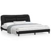 Cama Matrimonial | Cama Para Adultos | Estructura De Cama Con Cabecero Cuero Sintético Negro Y Blanco Cfw395991