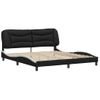 Cama Matrimonial | Cama Para Adultos | Estructura De Cama Con Cabecero Cuero Sintético Negro Y Blanco Cfw395991