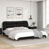 Cama Matrimonial | Cama Para Adultos | Estructura De Cama Con Cabecero Cuero Sintético Negro Y Blanco Cfw395991