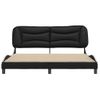 Cama Matrimonial | Cama Para Adultos | Estructura De Cama Con Cabecero Cuero Sintético Negro Y Blanco Cfw395991