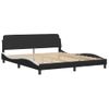 Cama Matrimonial | Cama Para Adultos | Estructura De Cama Con Cabecero Cuero Sintético Negro Y Blanco Cfw395991